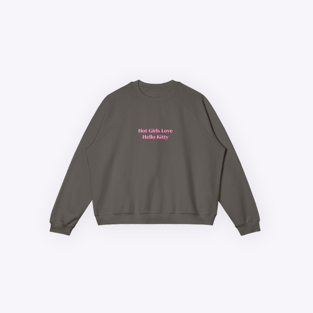 Image of Hot Girls Love Hello Kitty Oversized Sweatshirt